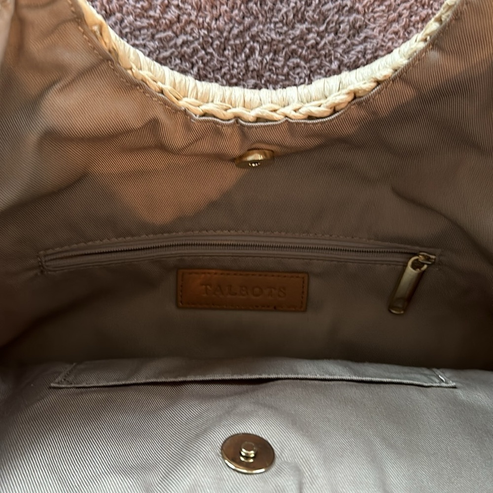 Talbots Pink Ombre Straw Tote with Round Handles - Picture 5 of 5